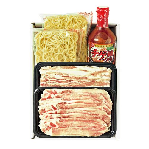 さくらポークチゲ鍋スープセット (バラ200g ロース200g ラーメン スープの素)