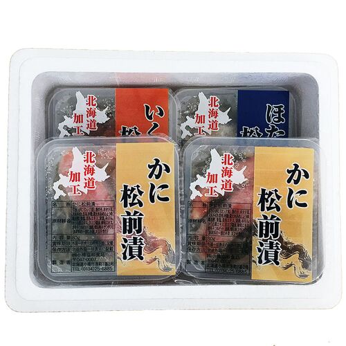北海道 松前漬け 6個詰合せ (いくら×2、ほたて×2、かに×2)