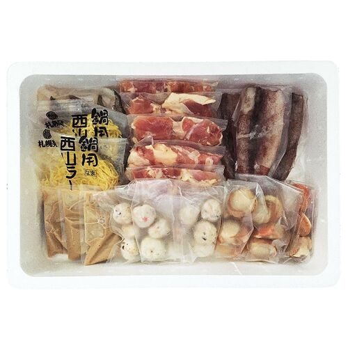 北海道 鶏白湯鍋 Aセット( 鶏もも肉500g・いか・帆立・助宗鱈・つみれ・生ラーメン・たれ)