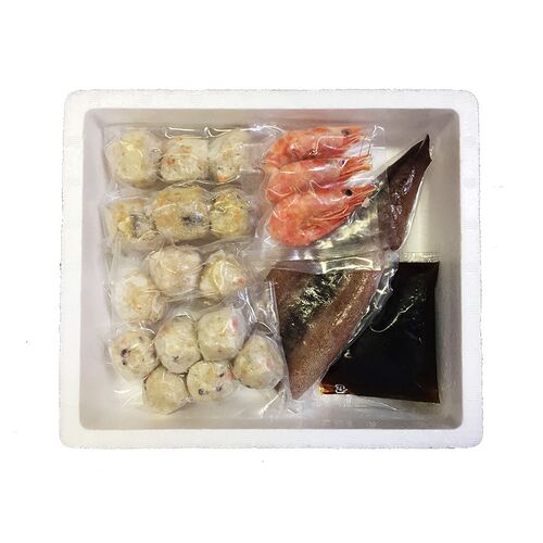 北海道 海鮮つみれ鍋 Aセット(かに入×3、えび入×3、とりごぼう×3、たこ入×6、海老×3、いか×1)