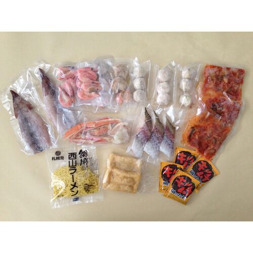 北海道 海鮮キムチ鍋 Dセット (白菜キムチ300g、各種具材)