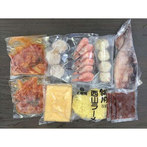 北海道 海鮮キムチ鍋 Fセット (白菜キムチ200g、各種具材)