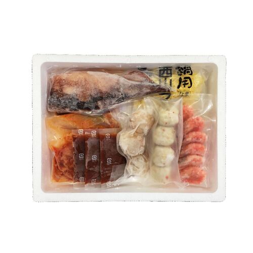 北海道 海鮮キムチ鍋 Fセット (白菜キムチ200g、各種具材)