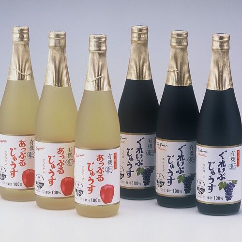 有機ジュースセット (ぶどうコンコード 710ml×3 アップル 710ml×3)計6本