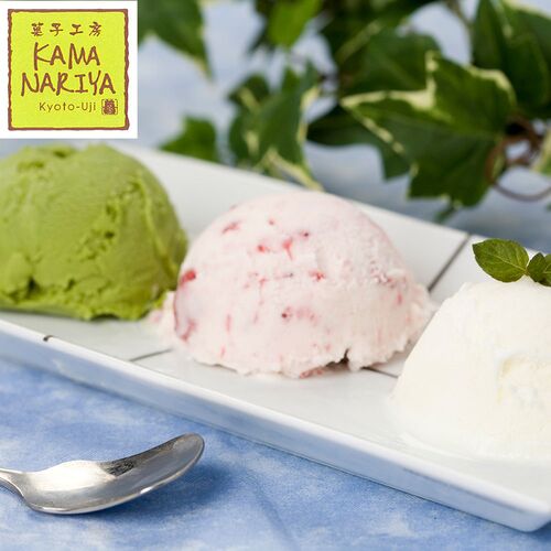京都 「KAMANARIYA」 イタリアンジェラート 100ml×12個 (ミルク イチゴミルク 抹茶）×4