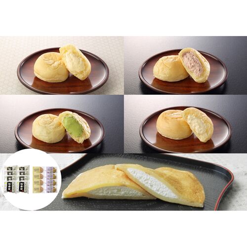 岡山 生クリームパン＆もっちりどら焼きセット (クリームパン8個 どら焼き8個)